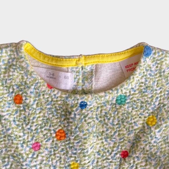 ZARA Baby Confetti Dress 3-6mos – Multi-Colored w/ Green Bows Party Style - Picture 2 of 5